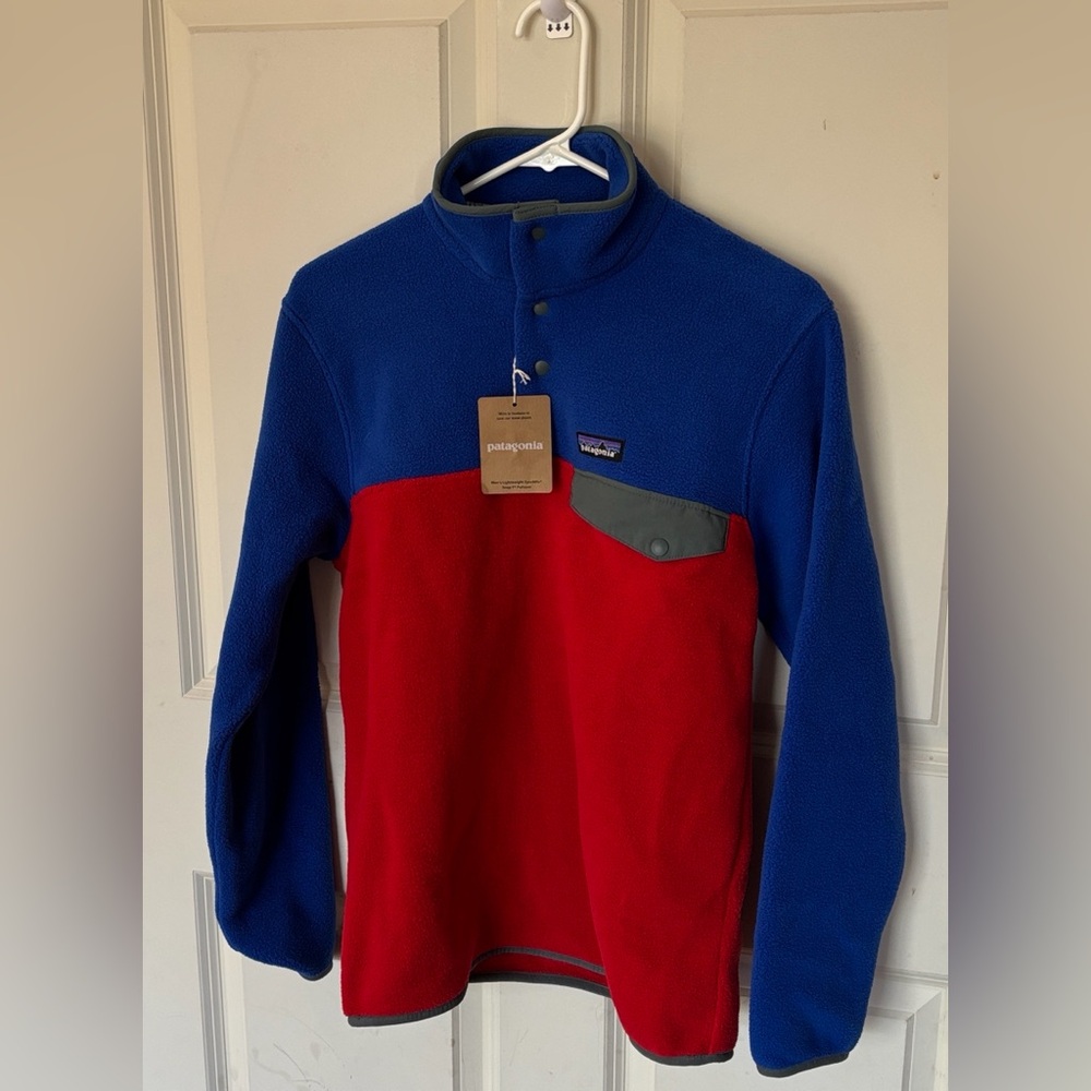 PATAGONIA MEN'S LIGHTWEIGHT SYNCHILLA SNAP-T FLEECE PULLOVER XXS TOURING RED